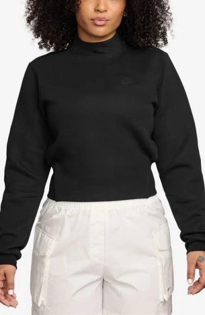 Nike Sportswear Tech Fleece Mock Neck Sweatshirt In Black