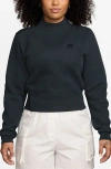 Nike Sportswear Tech Fleece Mock Neck Sweatshirt In Black
