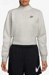 Nike Sportswear Tech Fleece Mock Neck Sweatshirt In Gray