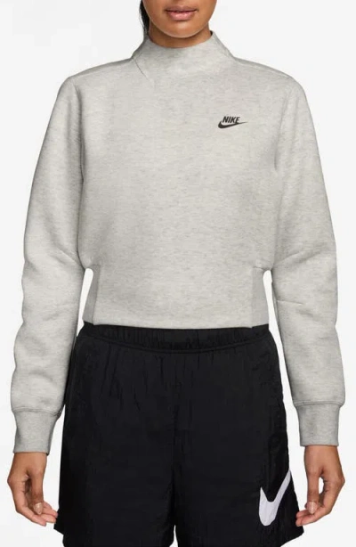 Nike Sportswear Tech Fleece Mock Neck Sweatshirt In Gray