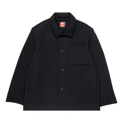 Pre-owned Nike Sportswear Tech Fleece Reimagined Oversized Shacket 'black/black'