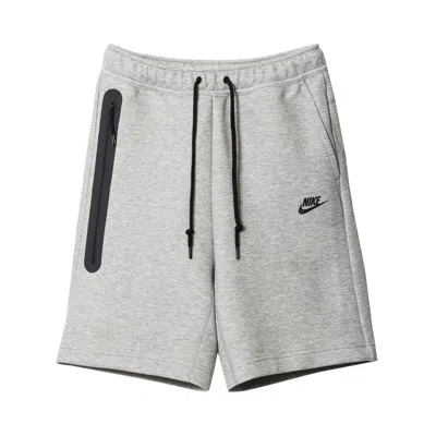 Pre-owned Nike Sportswear Tech Fleece Shorts 'birch Heather/black' In White