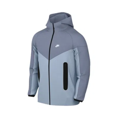 Pre-owned Nike Sportswear Tech Fleece Windrunner Full Zip Hoodie 'light Armory Blue/ashen Slate/white' | Men's