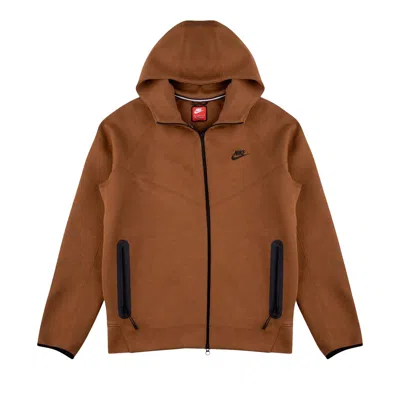 Pre-owned Nike Sportswear Tech Fleece Windrunner Full Zip Hoodie 'light British Tan/black' | Brown | Men's Siz