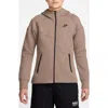 Nike Sportswear Tech Fleece Windrunner Zip Hoodie In Mink Brown/black