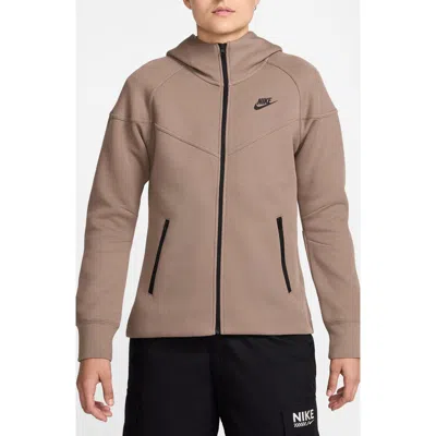 Nike Sportswear Tech Fleece Windrunner Zip Hoodie In Mink Brown/black