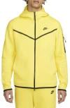 Nike Sportswear Tech Fleece Zip Hoodie In Yellow Strike/black
