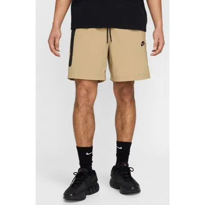 Nike Sportswear Tech Woven Shorts In Parachute Beige/black