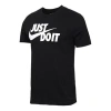 Nike Just Do It Letter Printing Sports Round Collar Male Black