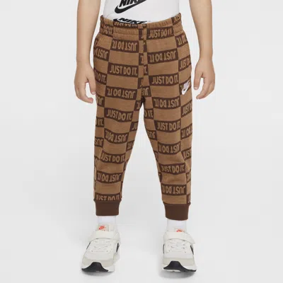 Nike Babies' Sportswear Textured Club Toddler Fleece Jogger Pants In Brown