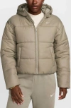 Nike Sportswear Classic Puffer Therma-fit Hooded Jacket In Light Army/white