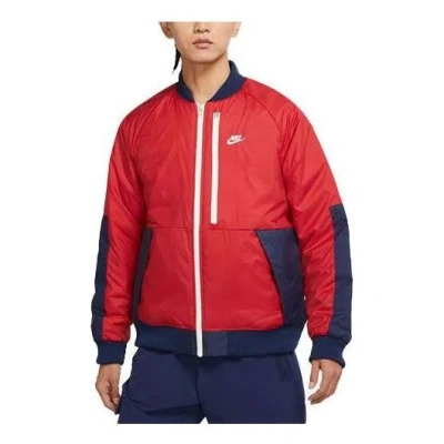 Nike Sportswear Therma-fit Legacy Reversible Bomber Jacket 'red Blue'