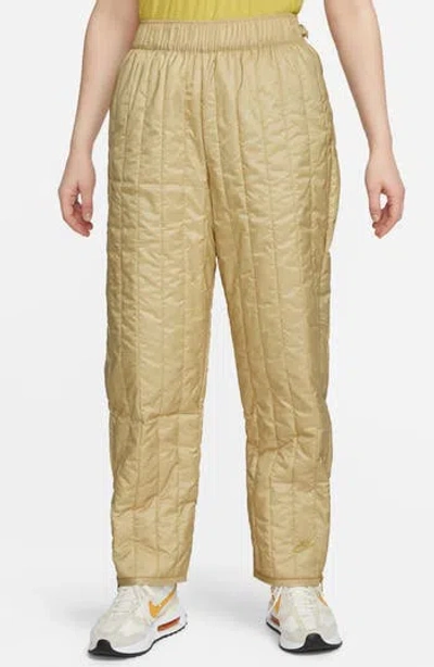 Nike Sportswear Therma-fit Tech Pack High Waist Crop Track Pants In Wheat Grass/barley