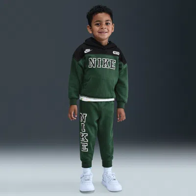Nike Babies' Sportswear Toddler P.e. Blocked Pullover Hoodie And Pants Set In Green