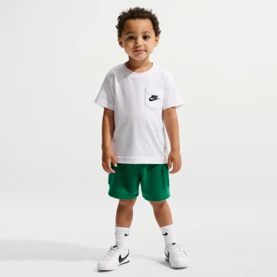 Nike Babies' Sportswear Toddler Pocket T-shirt And French Terry Shorts Set In White