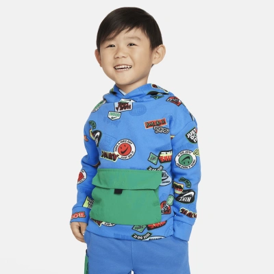 Nike Babies' Sportswear Toddler Printed Hoodie In Blue