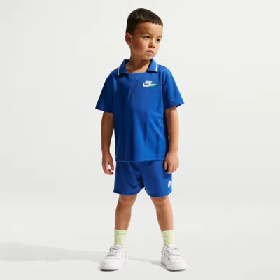 Nike Babies' Sportswear Toddler Victory Lap 2-piece Mesh Shorts Set In Blue