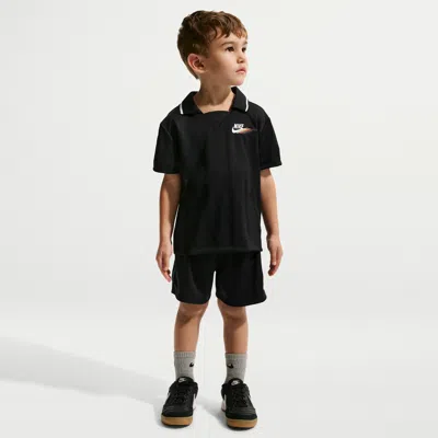 Nike Babies' Sportswear Toddler Victory Lap 2-piece Mesh Shorts Set In Black