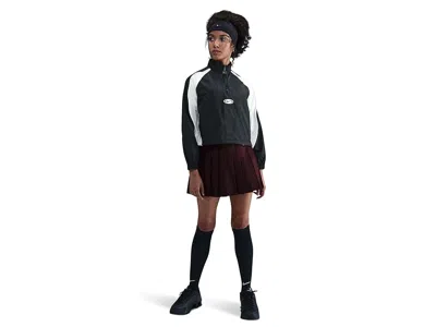 Nike Sportswear Track Jacket (little Kid/big Kid) Girl's Coat Black/white/white : Xl (18-20 Big Kid), Nyl