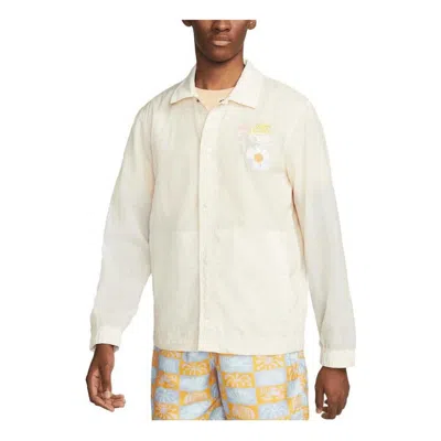 Nike Sportswear Unlined Coaches Jacket 'yellow' In White