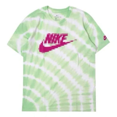 Nike Sportswear Version Tie Dye Printing Logo Short Sleeve White / Grass Green