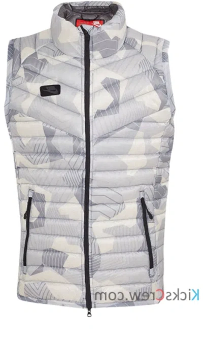 Nike Sportswear Vest Down Fill Aop Guild 'white Grey' In Gray