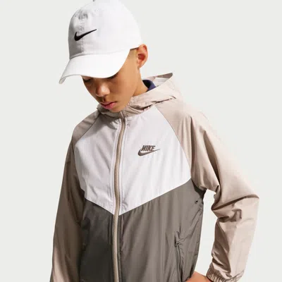 Nike Sportswear Windrunner Big Kids' Hooded Repel Jacket In Gray