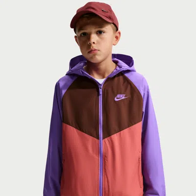 Nike Sportswear Windrunner Big Kids' Hooded Repel Jacket In Multi