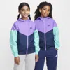 Nike Sportswear Windrunner Big Kids' Hooded Repel Jacket In Purple