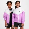 Nike Sportswear Windrunner Big Kids' Hooded Repel Jacket In White
