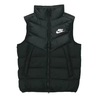 Nike Sportswear Windrunner Down Fill Sports Splicing Stand Collar Down Vest Black