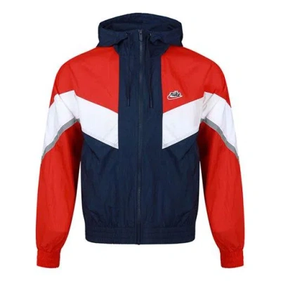 Nike Sportswear Windrunner+ Hooded Windproof Reflective Jacket Red In Multi