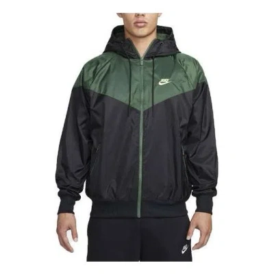 Nike Sportswear Windrunner Jacket 'black Green' In Multi