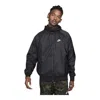 Nike Nsw Windrunner Logo-embroidered Recycled Shell Hooded Jacket In Black