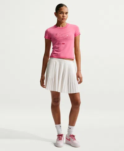 Nike Sportswear Women's Chill Knit Slim Short-sleeved Cropped T-shirt In Pink