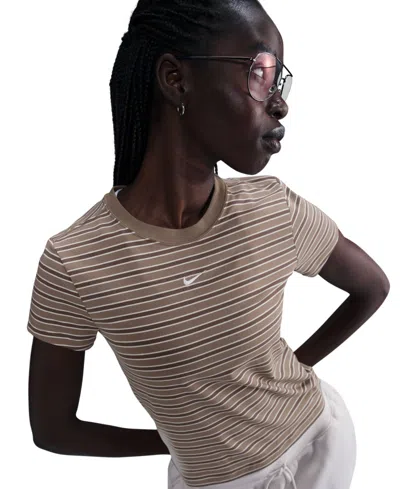 Nike Sportswear Chill Knit T-shirt Womens In Minkbn