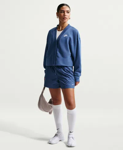 Nike Sportswear Women's Classic Woven Mid-rise Shorts In Blue