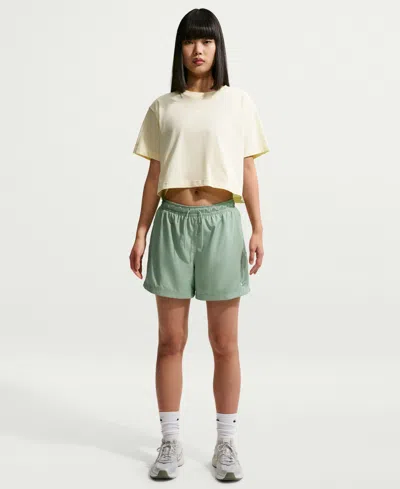 Nike Sportswear Women's Classic Woven Mid-rise Shorts In Green