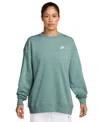 Nike Womens Crew Neck Long Sleeve Sweatshirt In Green