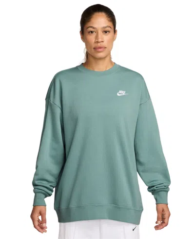 Nike Sportswear Women's Club Fleece Loose Crewneck Sweatshirt In Green