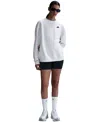 Nike Sportswear Women's Club Fleece Loose Crewneck Sweatshirt In B Hthr,bla