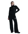 Nike Women's  Sportswear Club Fleece Mid-rise Wide-leg Graphic Pants In Black