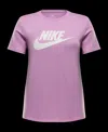 Nike Women's  Sportswear Essentials Logo T-shirt In Beypnk,whi