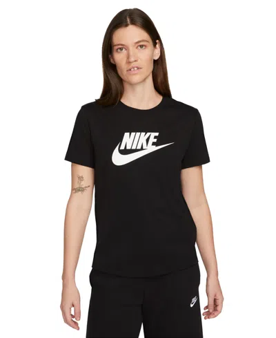Nike Women's  Sportswear Essentials Logo T-shirt In Black,white