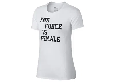 Pre-owned Nike Sportswear Women's Force Is Female Tee Shirt In White