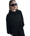 Nike Sportswear Women's Oversized French Terry Pullover Hoodie In Black,anth