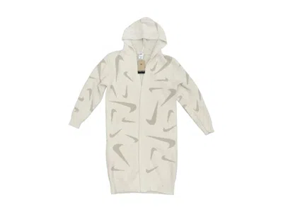 Pre-owned Nike Sportswear Women's Phoenix Cozy Boucle Long Knit Cardigan In White