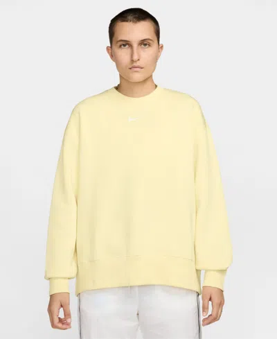 Nike Sportswear Women's Phoenix Fleece Oversized Crewneck Sweatshirt In Yellow