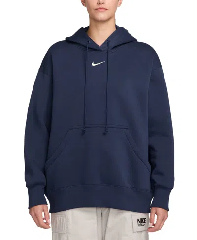 Nike Sportswear Women's Phoenix Fleece Oversized Pullover Hoodie In Blue