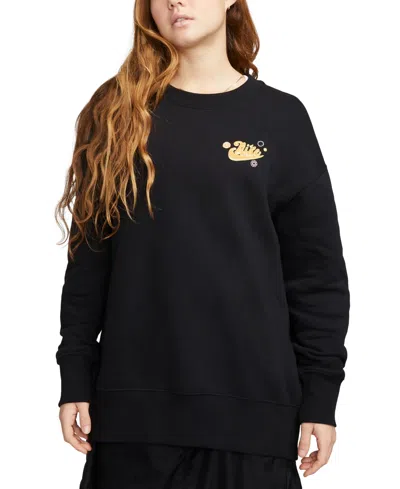 Nike Sportswear Women's Phoenix Fleece Oversized Sweatshirt In Black